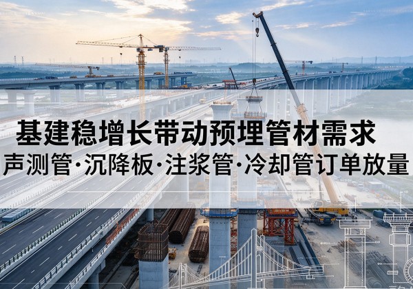 阜康基建稳增长带动预埋监测管材需求，声测管、沉降板、注浆管订单持续放量